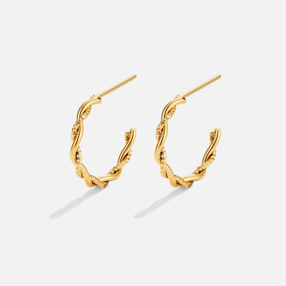 Maria Gently Twisted Half Hoop Earrings
