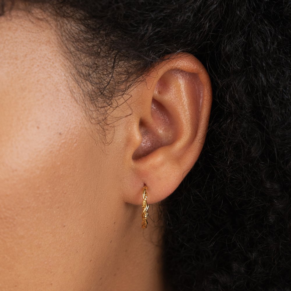 Maria Gently Twisted Half Hoop Earrings