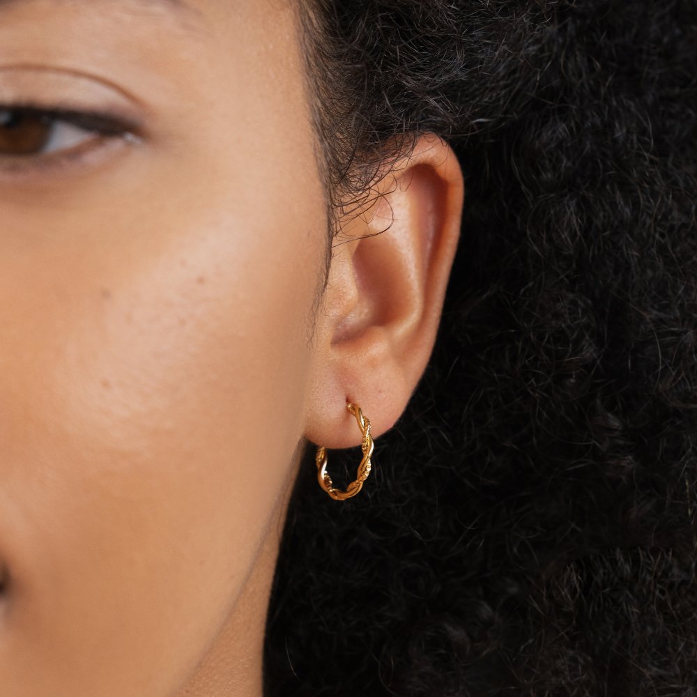 Maria Gently Twisted Half Hoop Earrings
