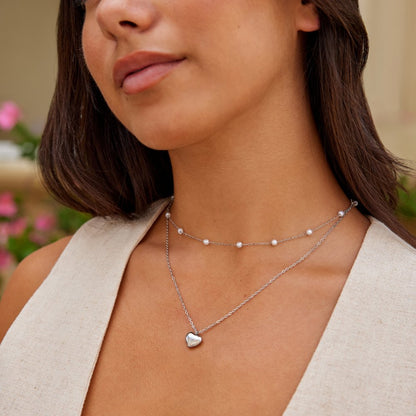Marina Love Word Silver-Tone Chain Necklace