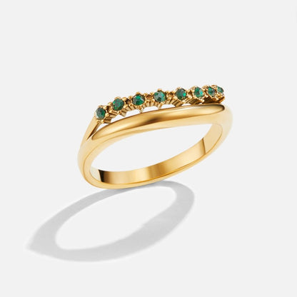 Marissa Deep Green Crystal Layered Line Ring