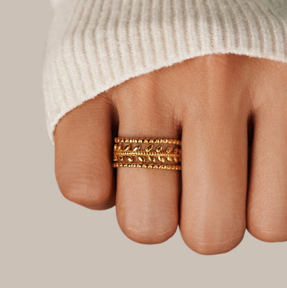 Marissa Wrapped Leaf Gold-Tone Band Ring
