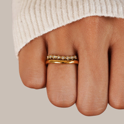 Marissa Clear Crystal Layered Multi Line Ring