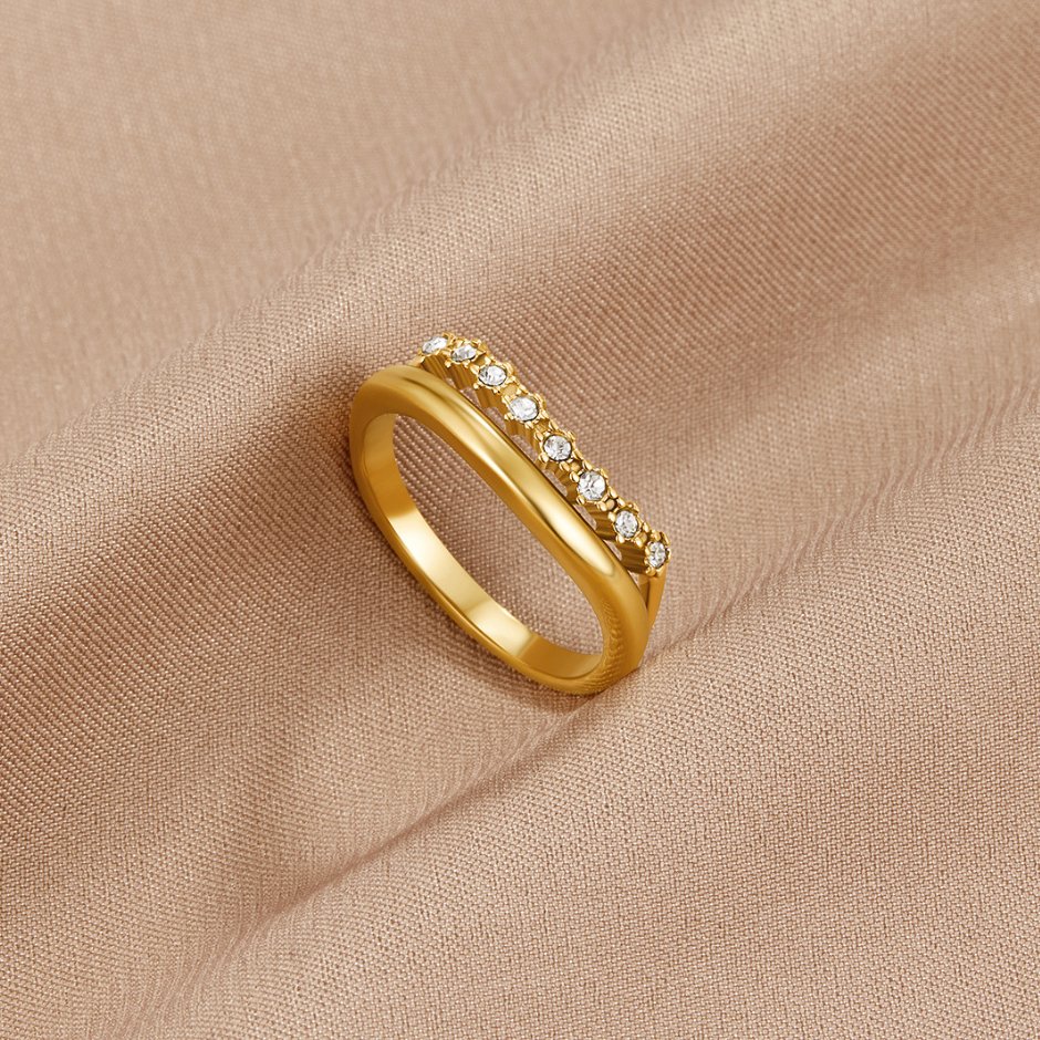 Marissa Clear Crystal Layered Multi Line Ring