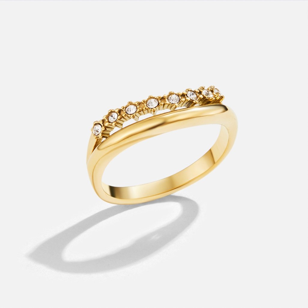 Marissa Clear Crystal Layered Multi Line Ring