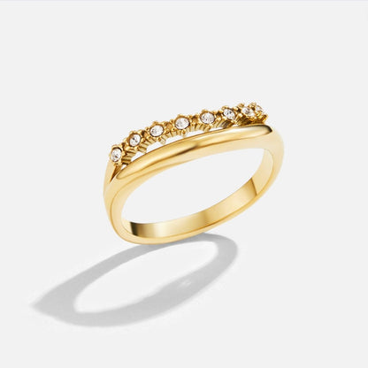 Marissa Clear Crystal Layered Multi Line Ring