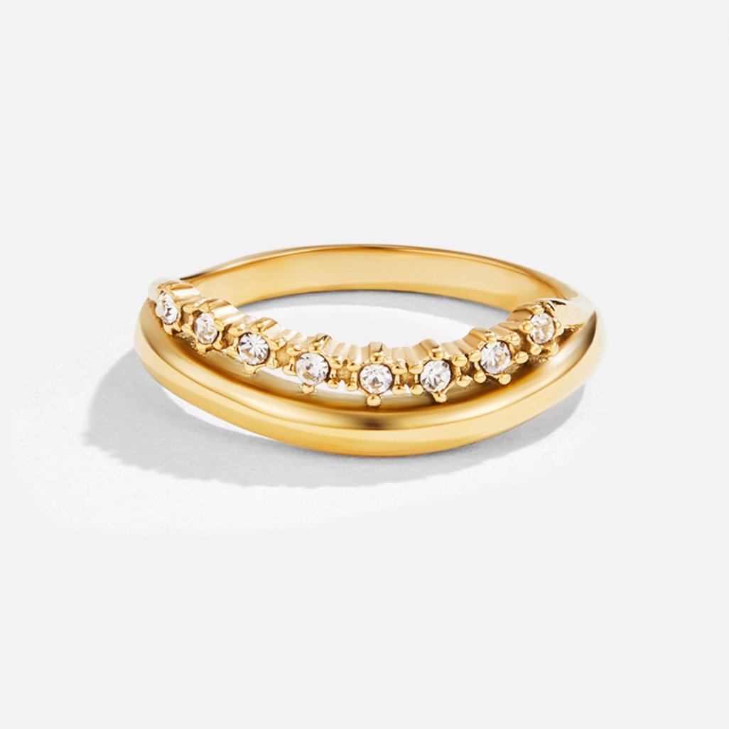 Marissa Clear Crystal Layered Multi Line Ring