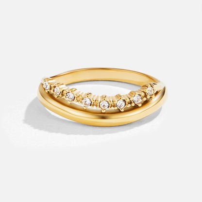 Marissa Clear Crystal Layered Multi Line Ring