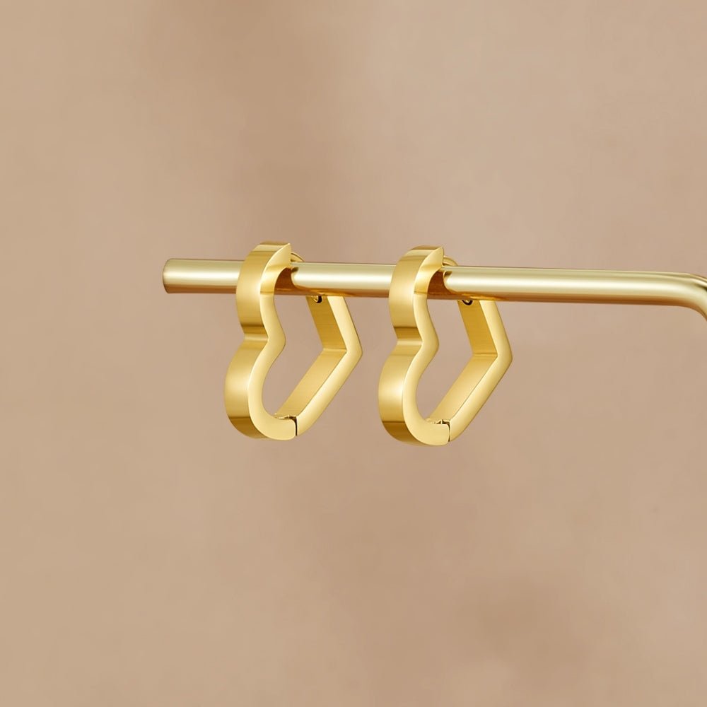 Mary Fine Shaped Heart Gold-Tone Hoop Earrings