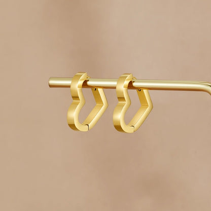 Mary Fine Shaped Heart Gold-Tone Hoop Earrings