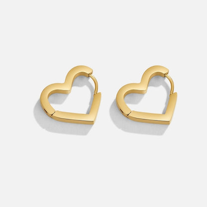 Mary Fine Shaped Heart Gold-Tone Hoop Earrings