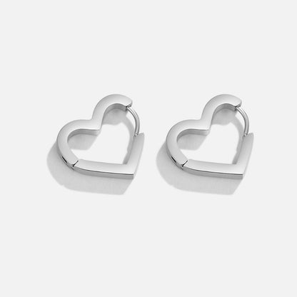 Mary Little Heart Silver-Tone Hoop Earrings
