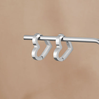 Mary Little Heart Silver-Tone Hoop Earrings