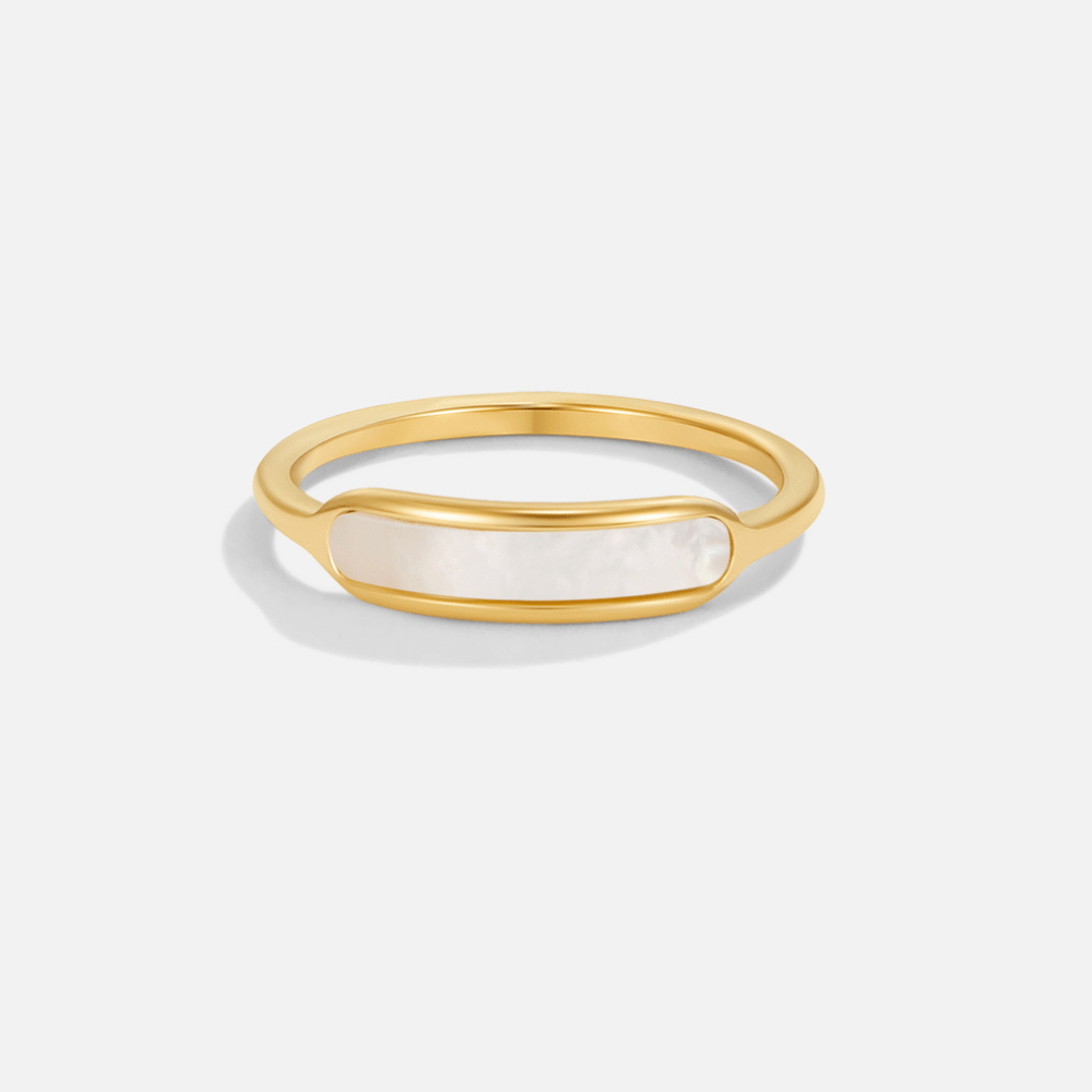 Maya Slender Ring with a Pearl White Centre