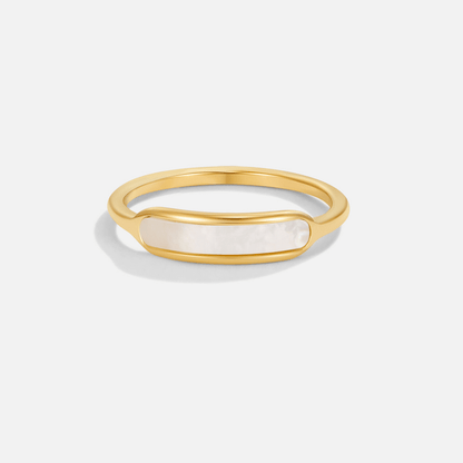 Maya Slender Ring with a Pearl White Centre