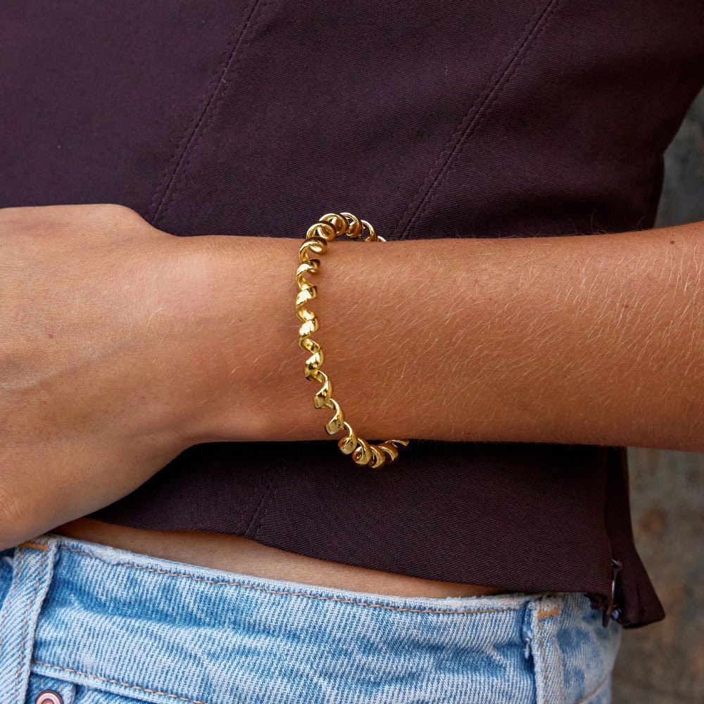Melinda Flexible Gold-Tone Wrap Bracelet