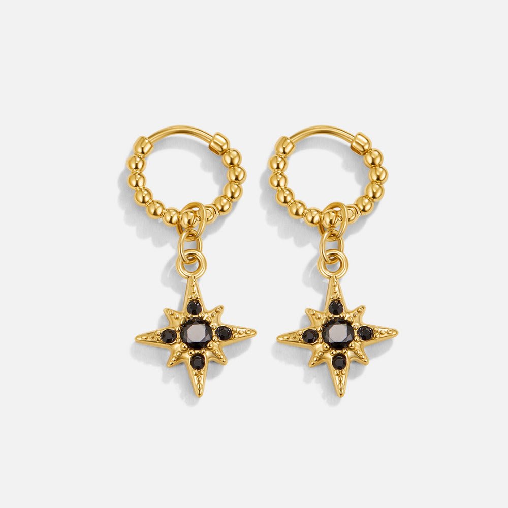 Late Evening Dark Toned Drop Hoop Earrings
