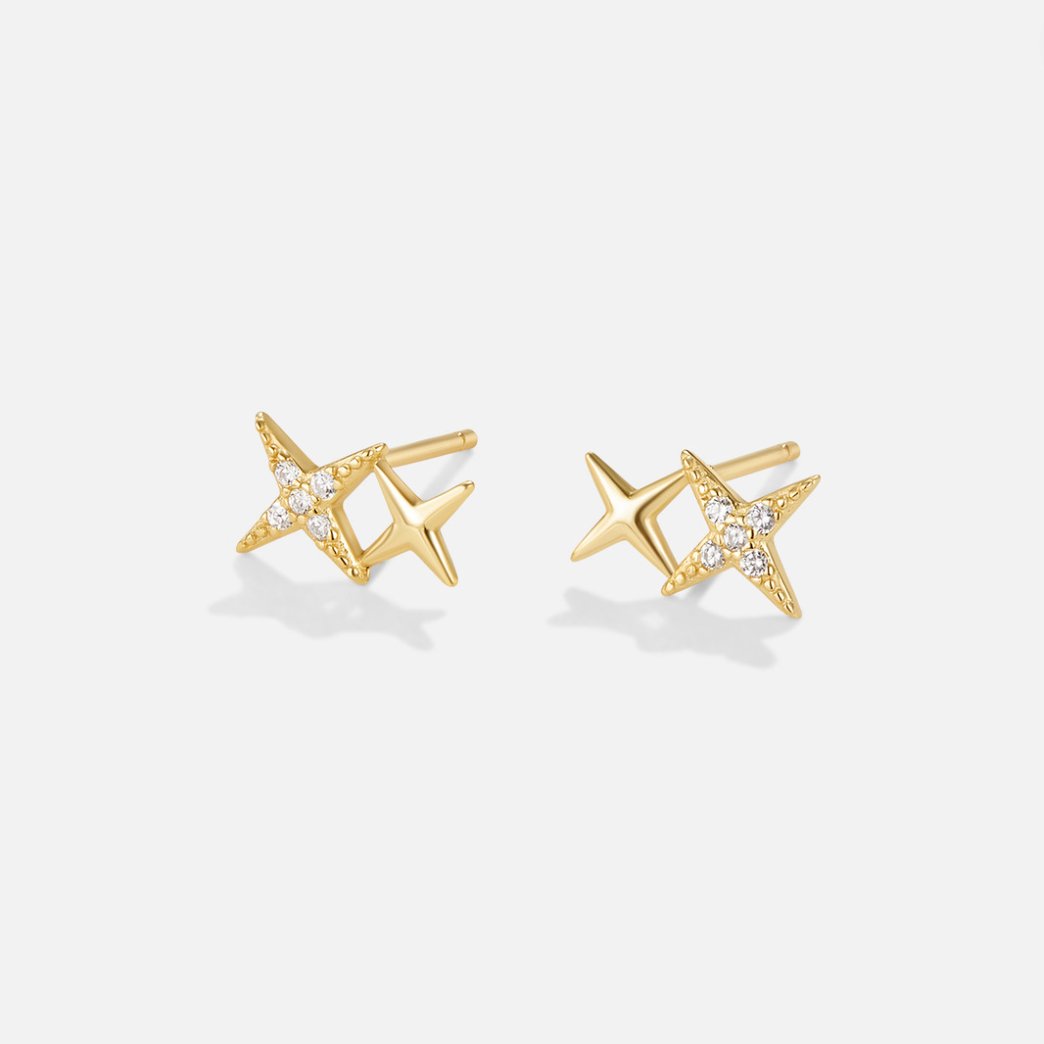 Deep Midnight Black Crystal Stud Earrings