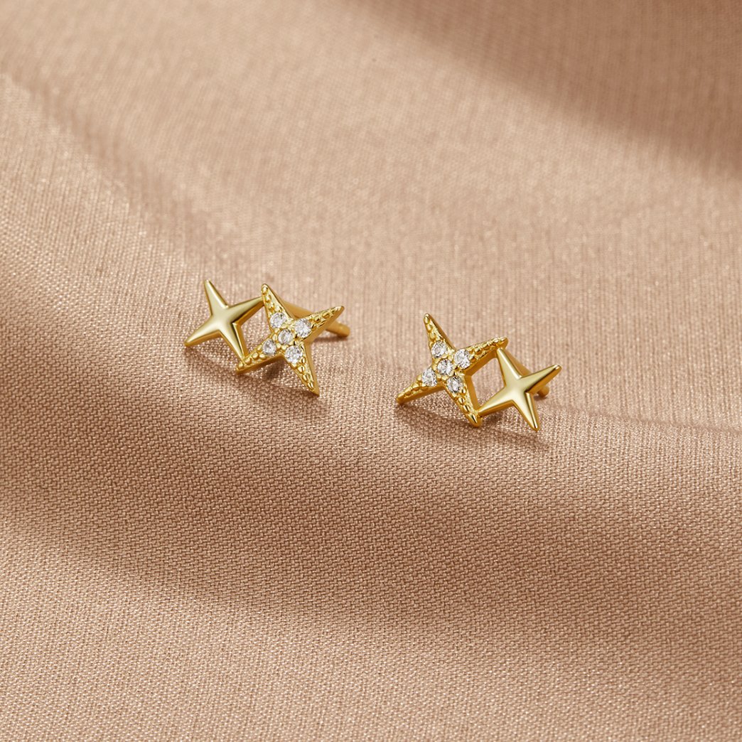 Deep Midnight Black Crystal Stud Earrings