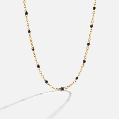 Mila Jet Black Bead Chain Necklace