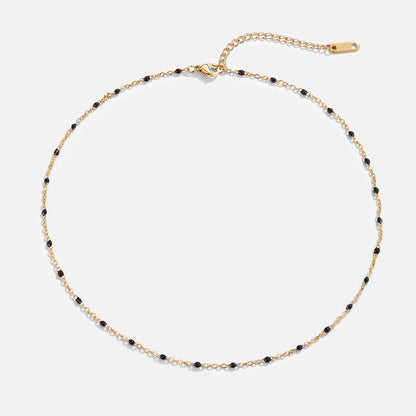 Mila Jet Black Bead Chain Necklace