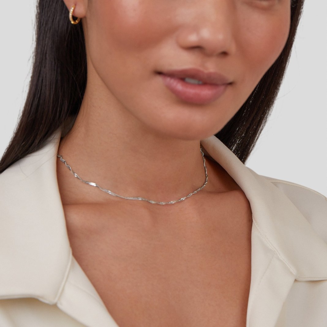 Mila Rope-Twist Silver-Tone Chain Necklace
