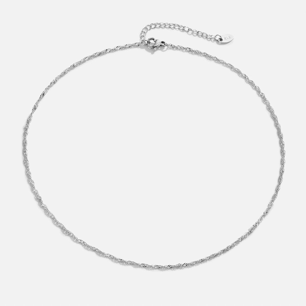 Mila Rope-Twist Silver-Tone Chain Necklace