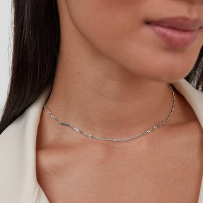 Mila Rope-Twist Silver-Tone Chain Necklace
