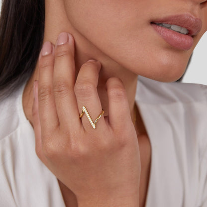 Mila Soft Twist Gold-Tone Fine Band Ring