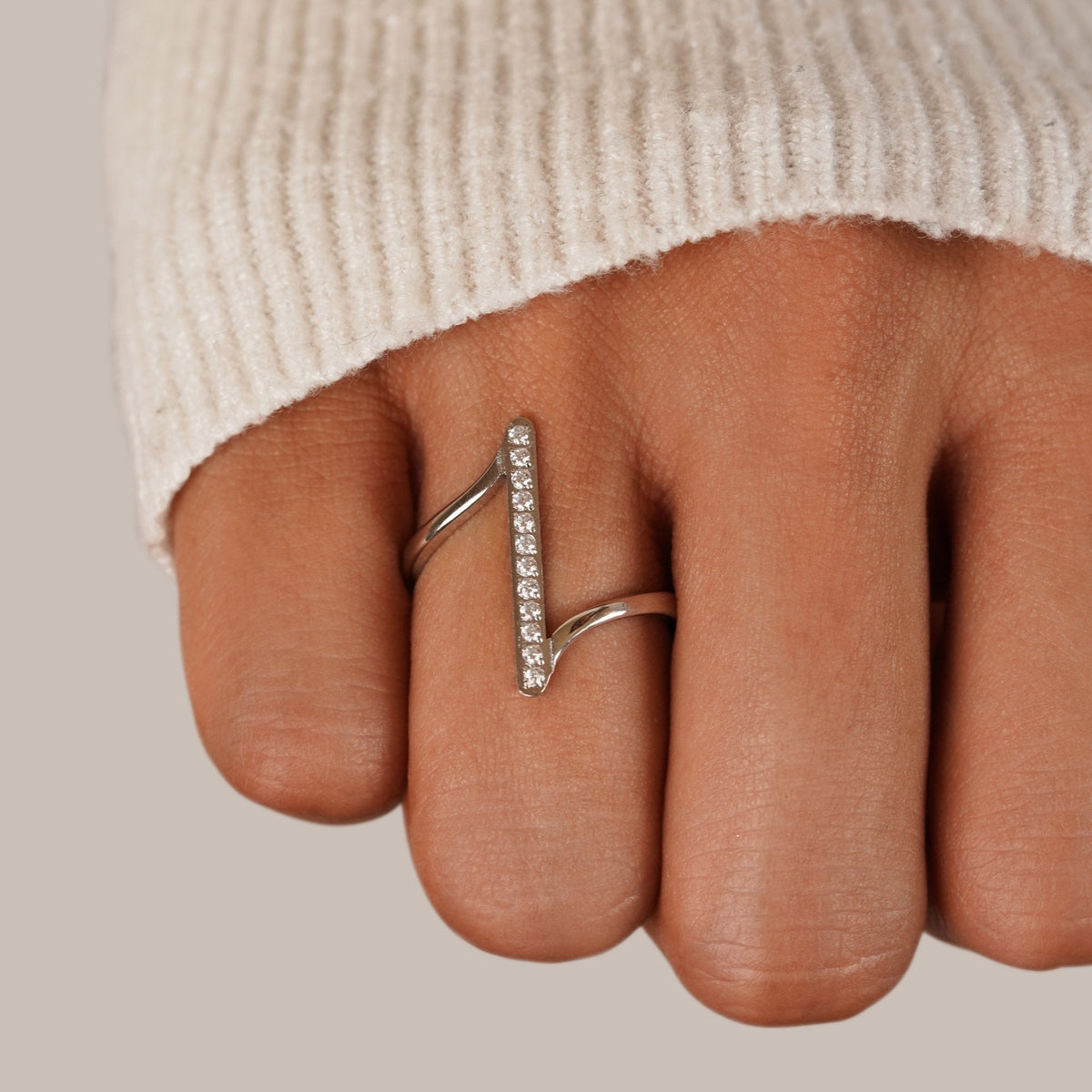 Mila Gentle Twist Silver-Tone Textured Ring