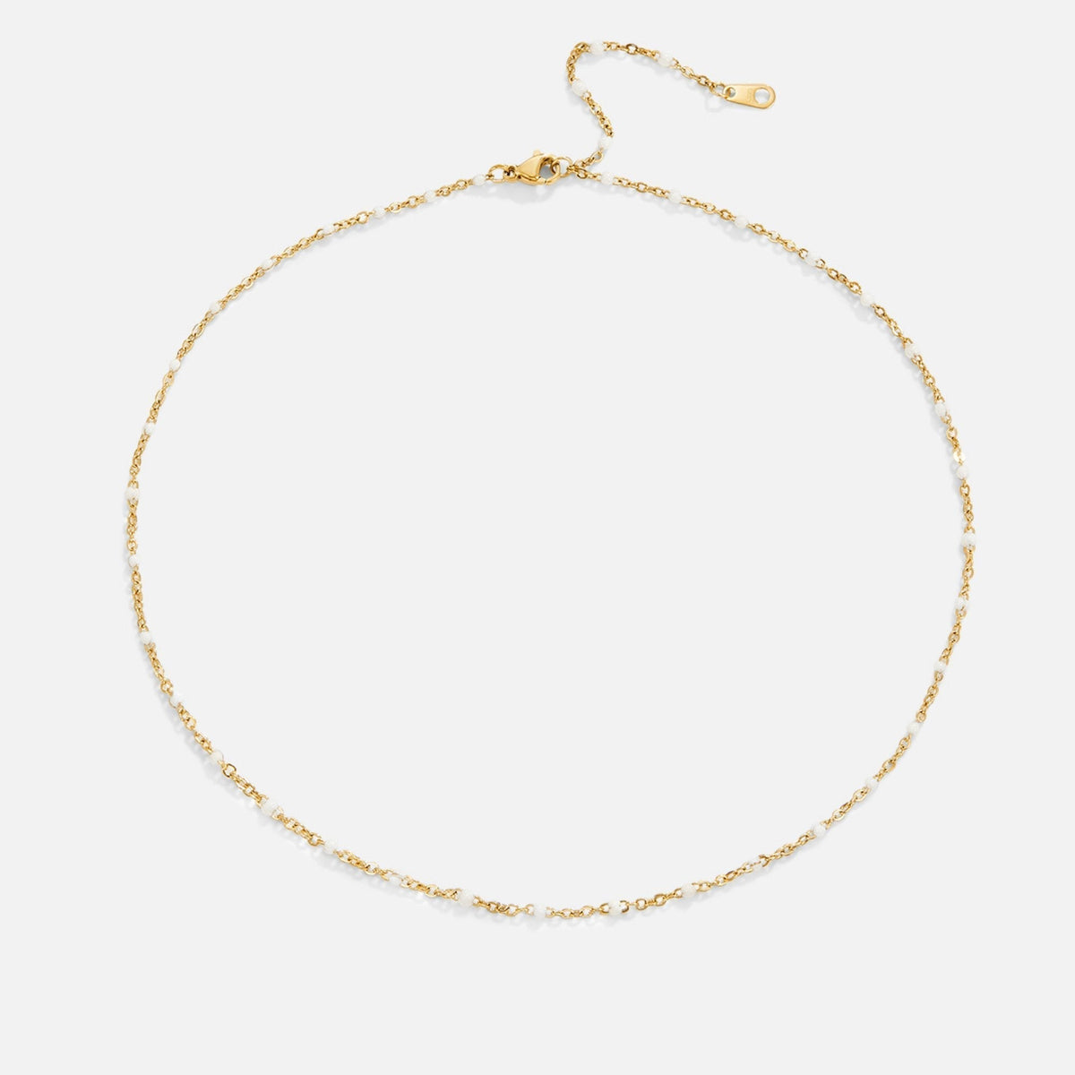 Mila Chalk White Beaded Chain Necklace