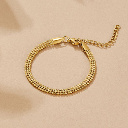 Milan Fine Bead and Gold-Tone Link Bracelet