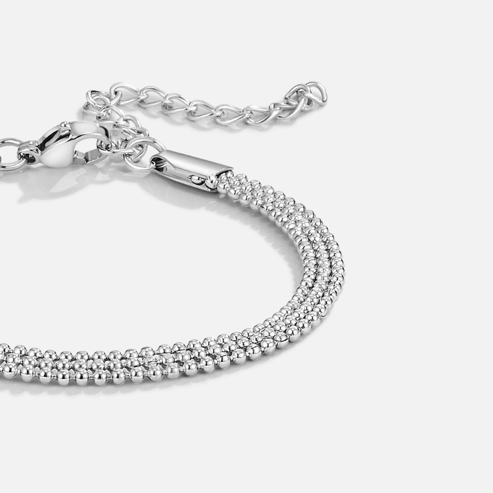 Milan Fine Bead and Silver-Tone Link Bracelet