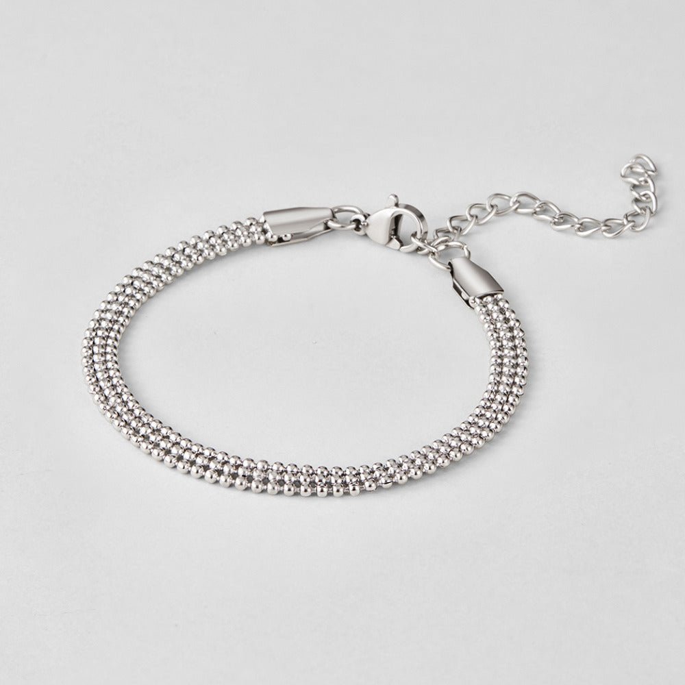 Milan Fine Bead and Silver-Tone Link Bracelet