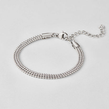 Milan Fine Bead and Silver-Tone Link Bracelet