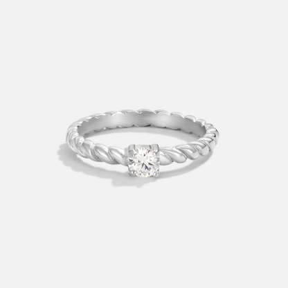 Milan Crystal-Set Twist Ring in Silver-Tone