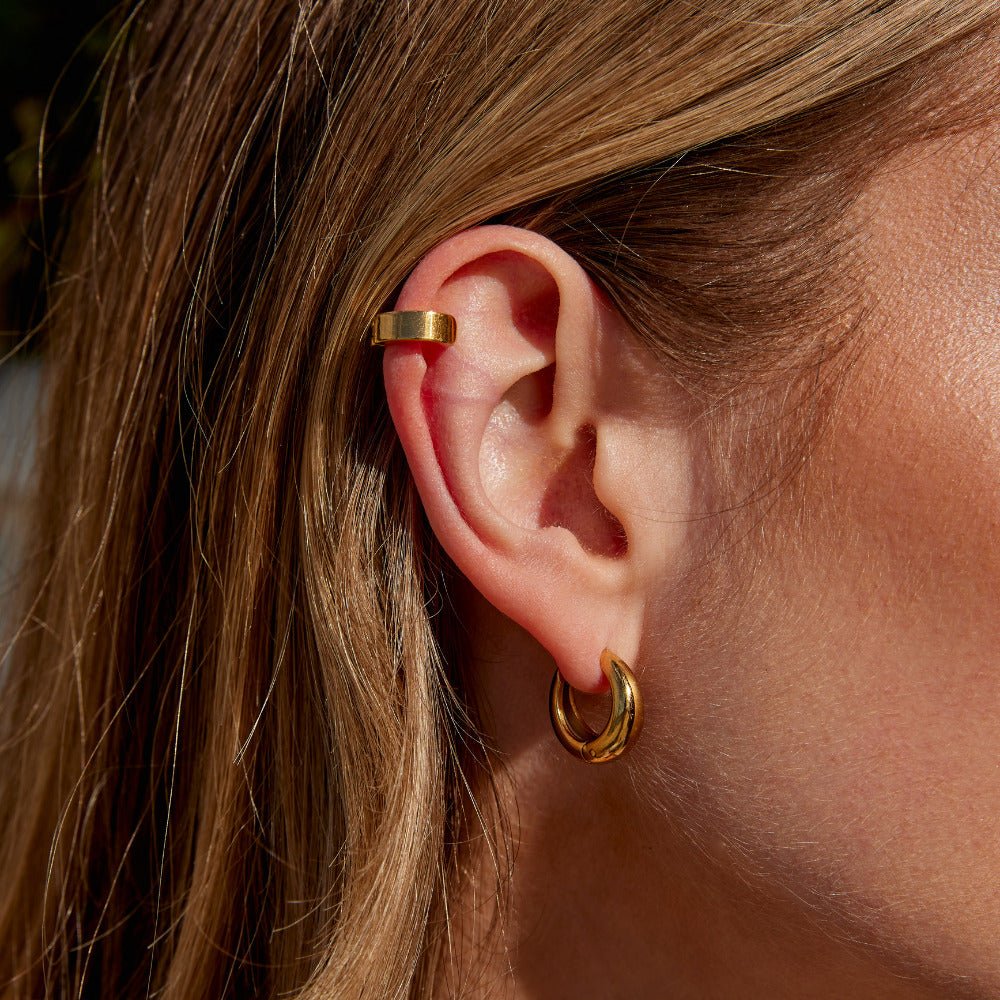 Millie Slim Gold-Tone No-Piercing Cuff Earrings