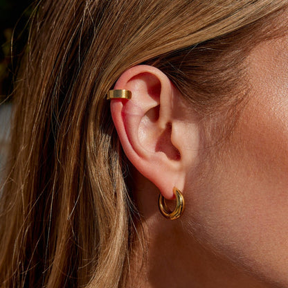 Millie Slim Gold-Tone No-Piercing Cuff Earrings
