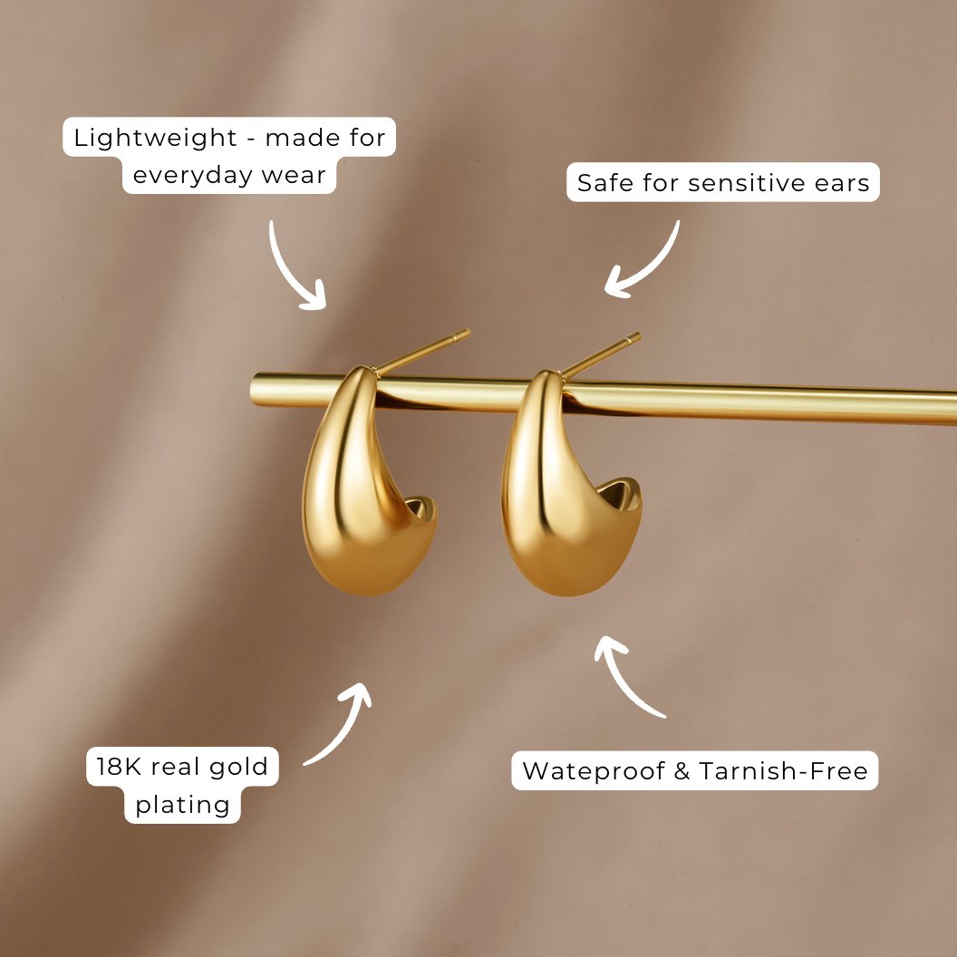 Softly Curved Mini Gold-Tone Hoop Earrings