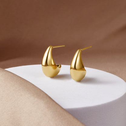 Softly Curved Mini Gold-Tone Hoop Earrings