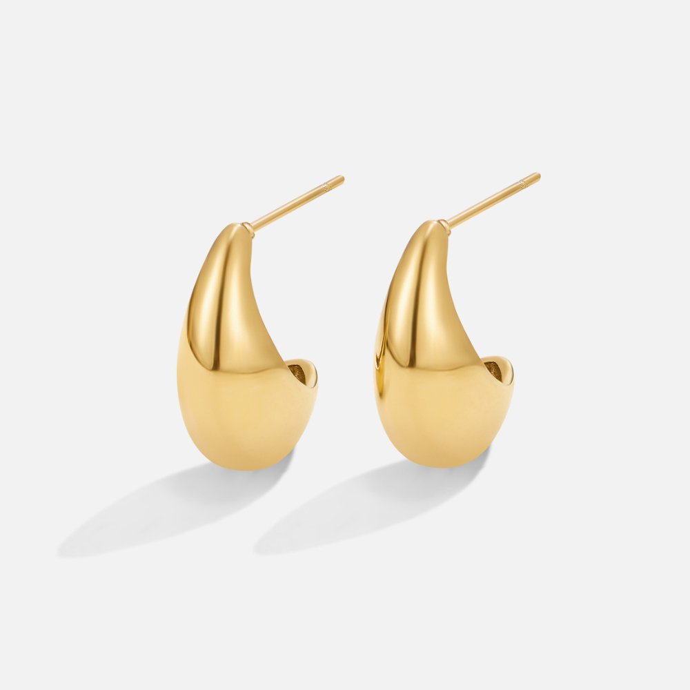 Softly Curved Mini Gold-Tone Hoop Earrings