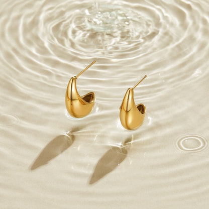 Softly Curved Mini Gold-Tone Hoop Earrings