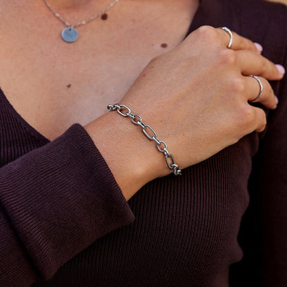 Miriam Heavy Link Silver-Tone Bracelet