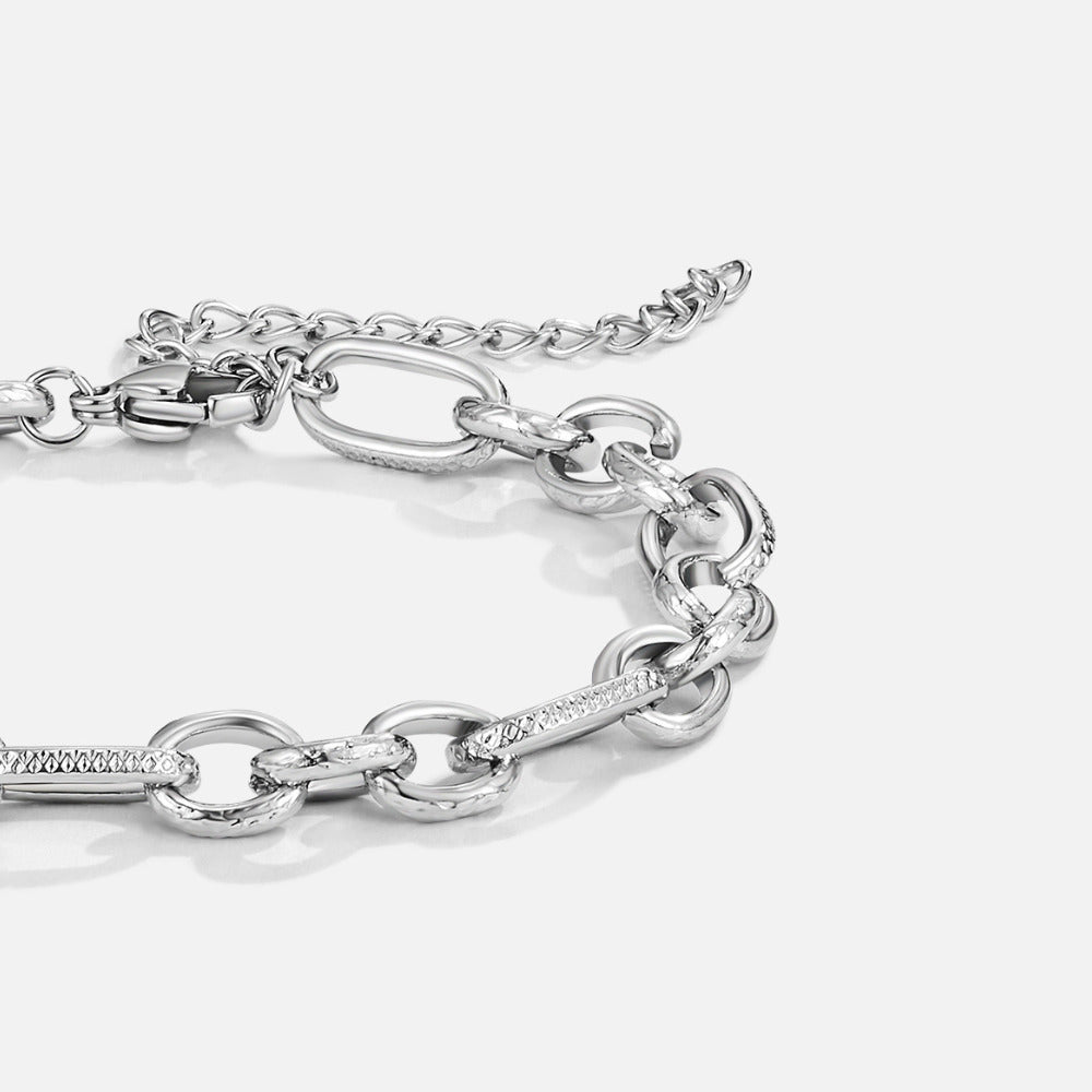 Miriam Heavy Link Silver-Tone Bracelet