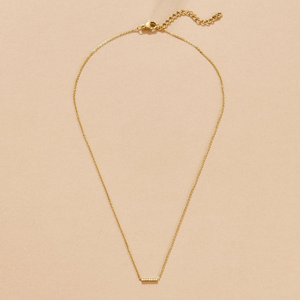 Missy Slim Crystal-Set Bar Pendant Necklace