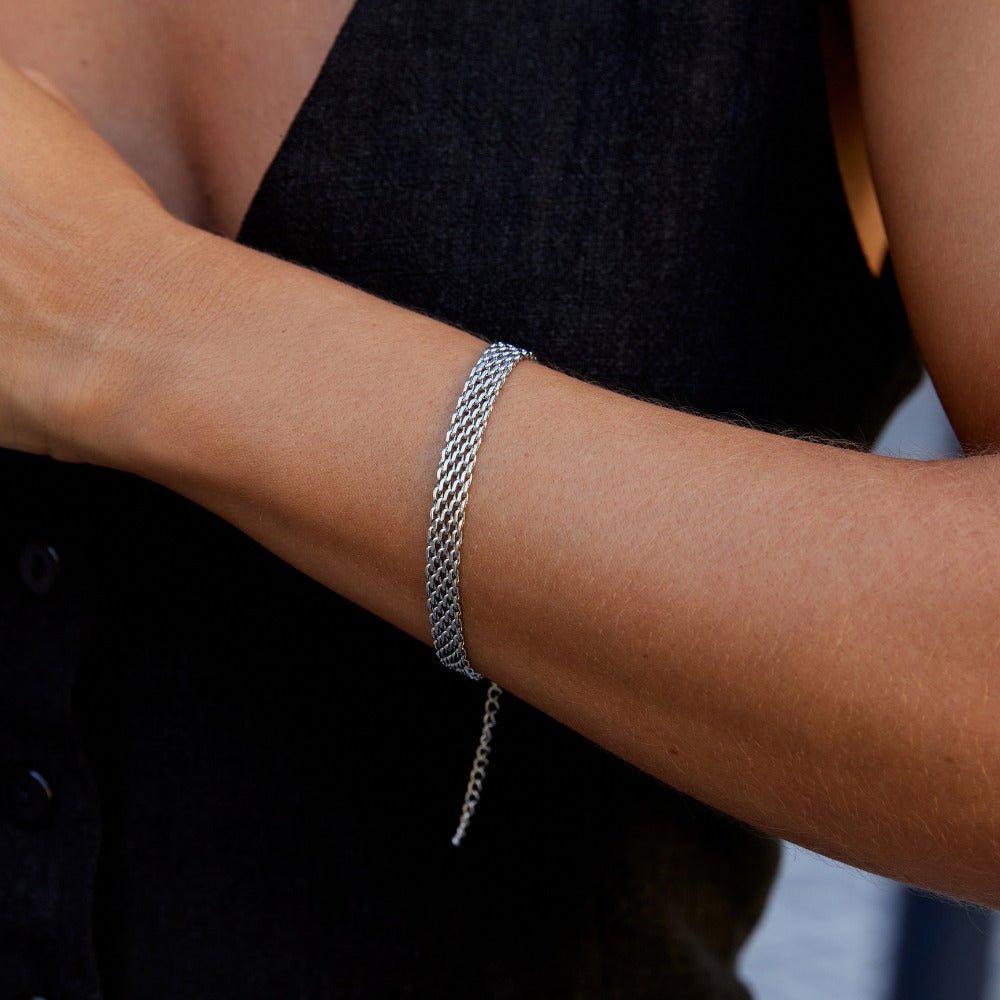 Molly Fluid Mesh Silver-Tone Bracelet