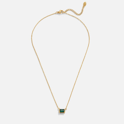 Monica Deep Green Stone Pendant Necklace