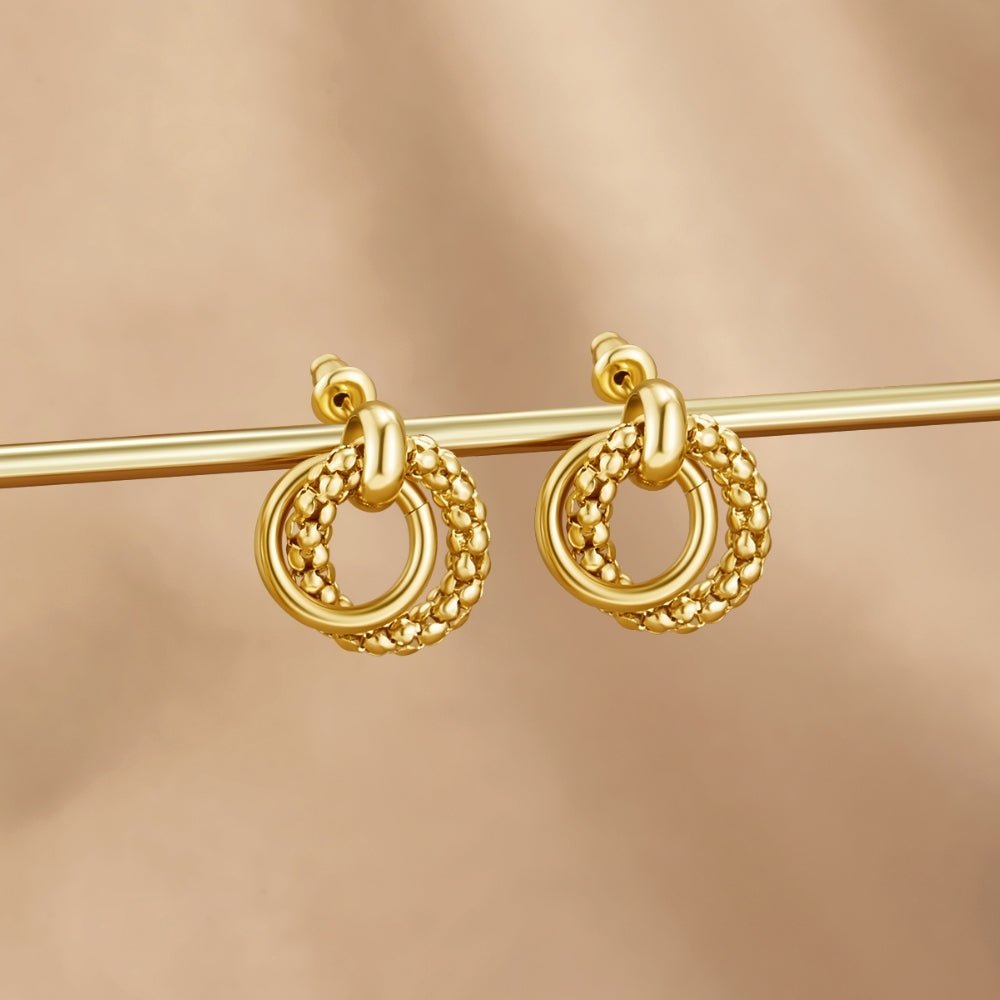 Monica Twisted Bead Wrapped Hoop Earrings