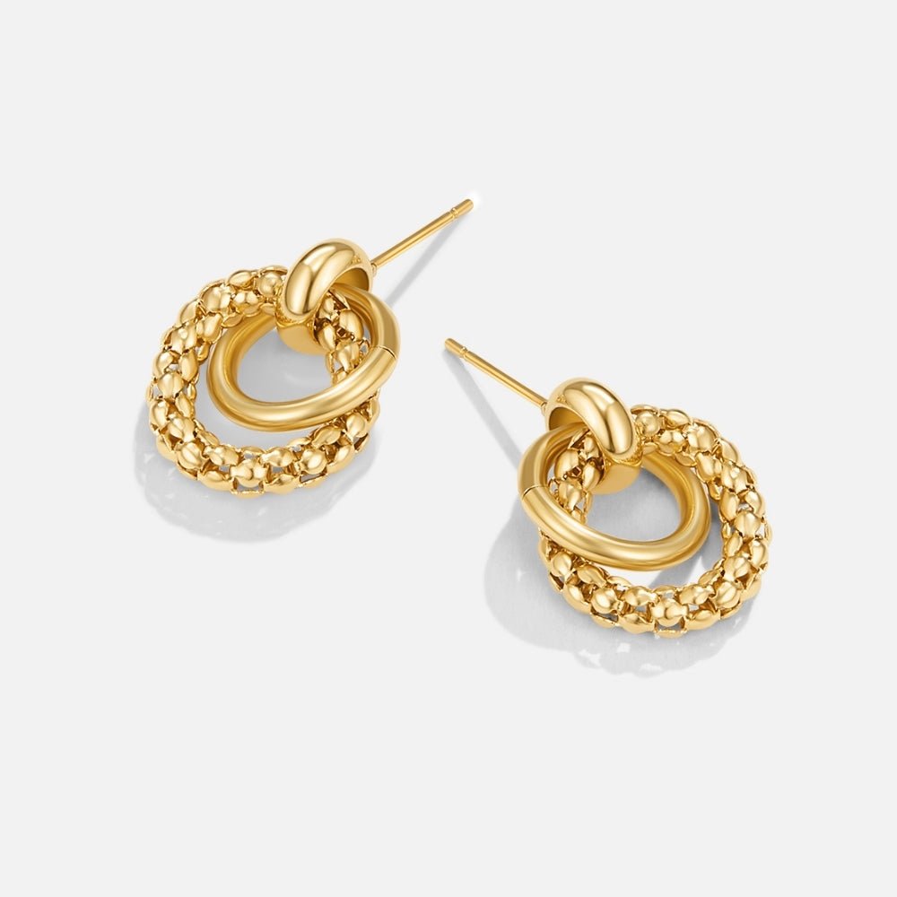 Monica Twisted Bead Wrapped Hoop Earrings