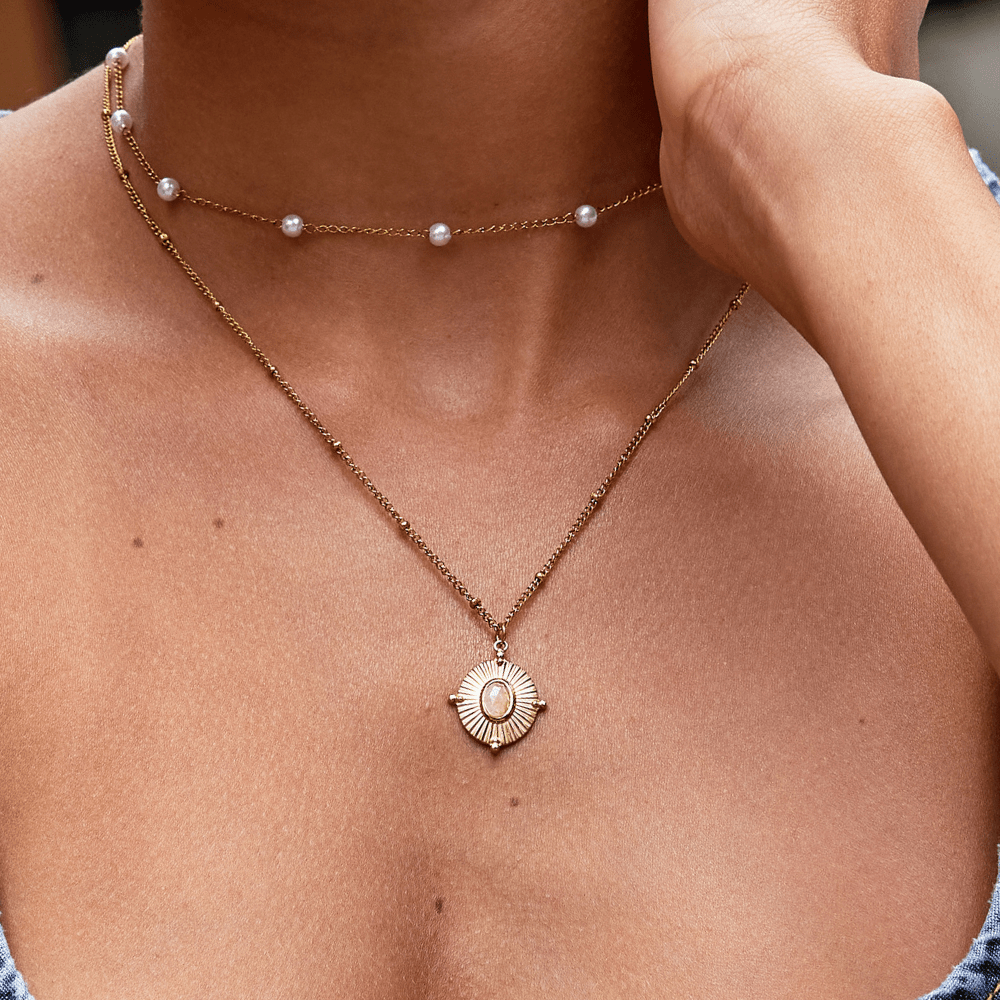 Monique Old-Fashioned Stone Pendant Necklace